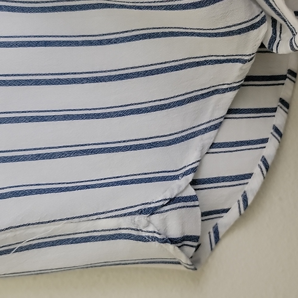 Justice Blue & White Striped Short Sleeve Top 12 - Picture 7 of 13